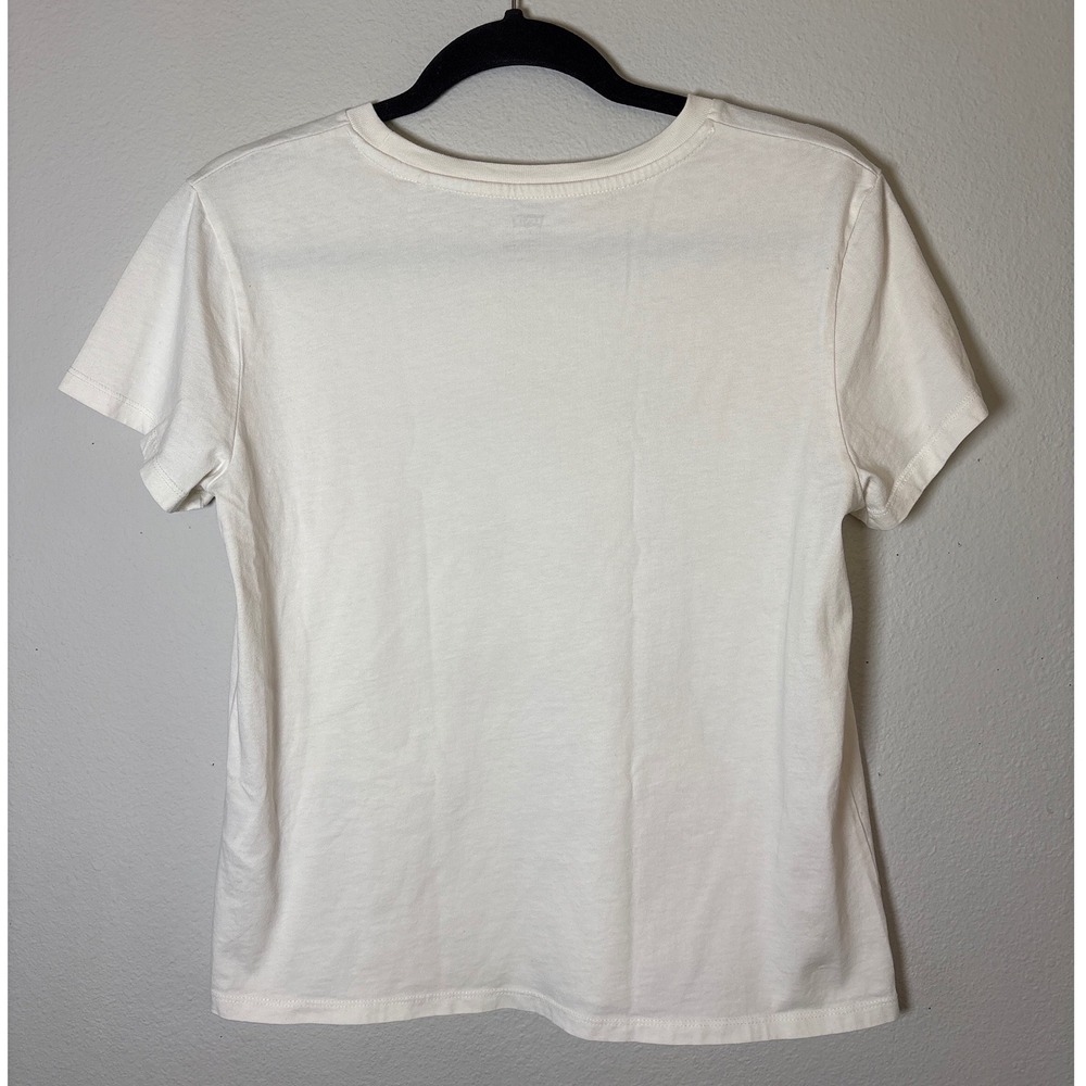 Levi Strauss Womens Graphic T Shirt White Built Strong Horse 1873 Cotton Medium - Picture 3 of 7